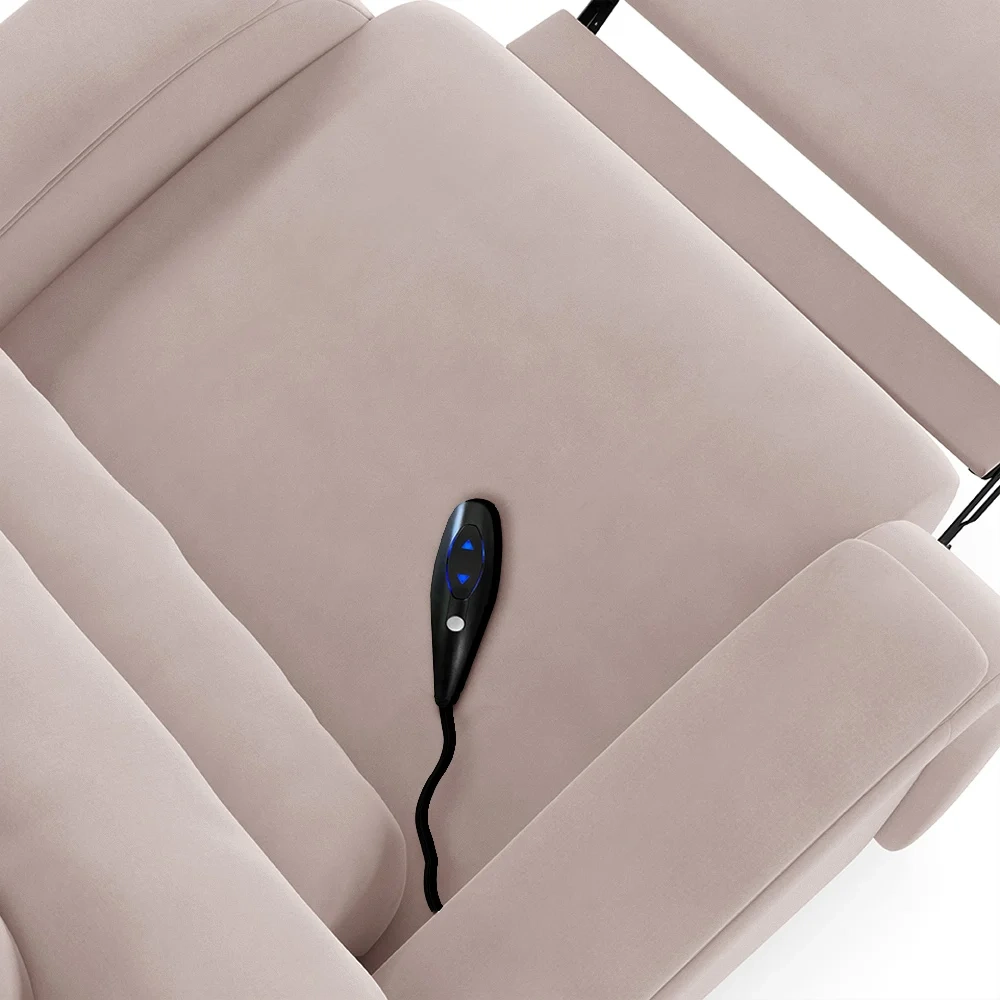 Poltrona do Papai Reclinável Kalie Controle Power Elétrico USB FH9 Veludo Rosê - Mpozenato