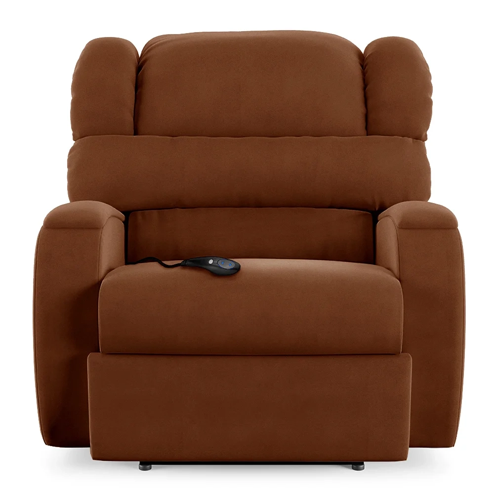 Poltrona do Papai Reclinável Kalie Controle Power Elétrico USB FH9 Veludo Terracota - Mpozenato