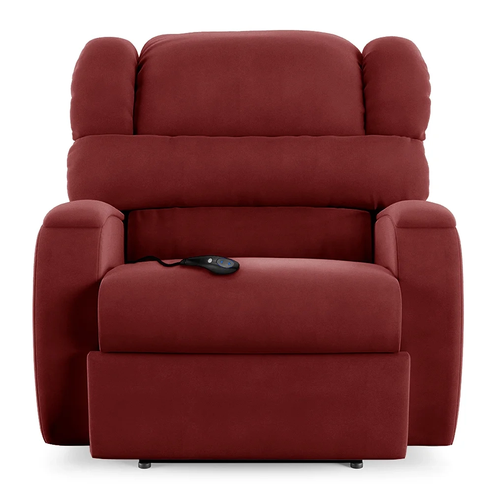 Poltrona do Papai Reclinável Kalie Controle Power Elétrico USB FH9 Veludo Vermelho - Mpozenato