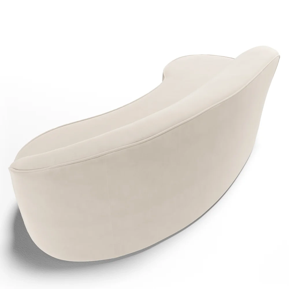 Sofá Living  3 Lugares 260cm Braço Direito Mozart D06 Veludo Bege - Mpozenato