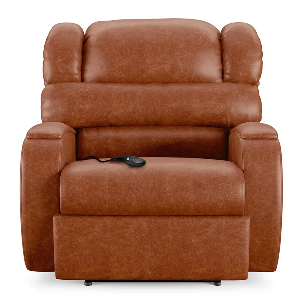 Poltrona do Papai Reclinável Kalie Controle Power Elétrico USB FH9 PU Caramelo Brilho - Mpozenato