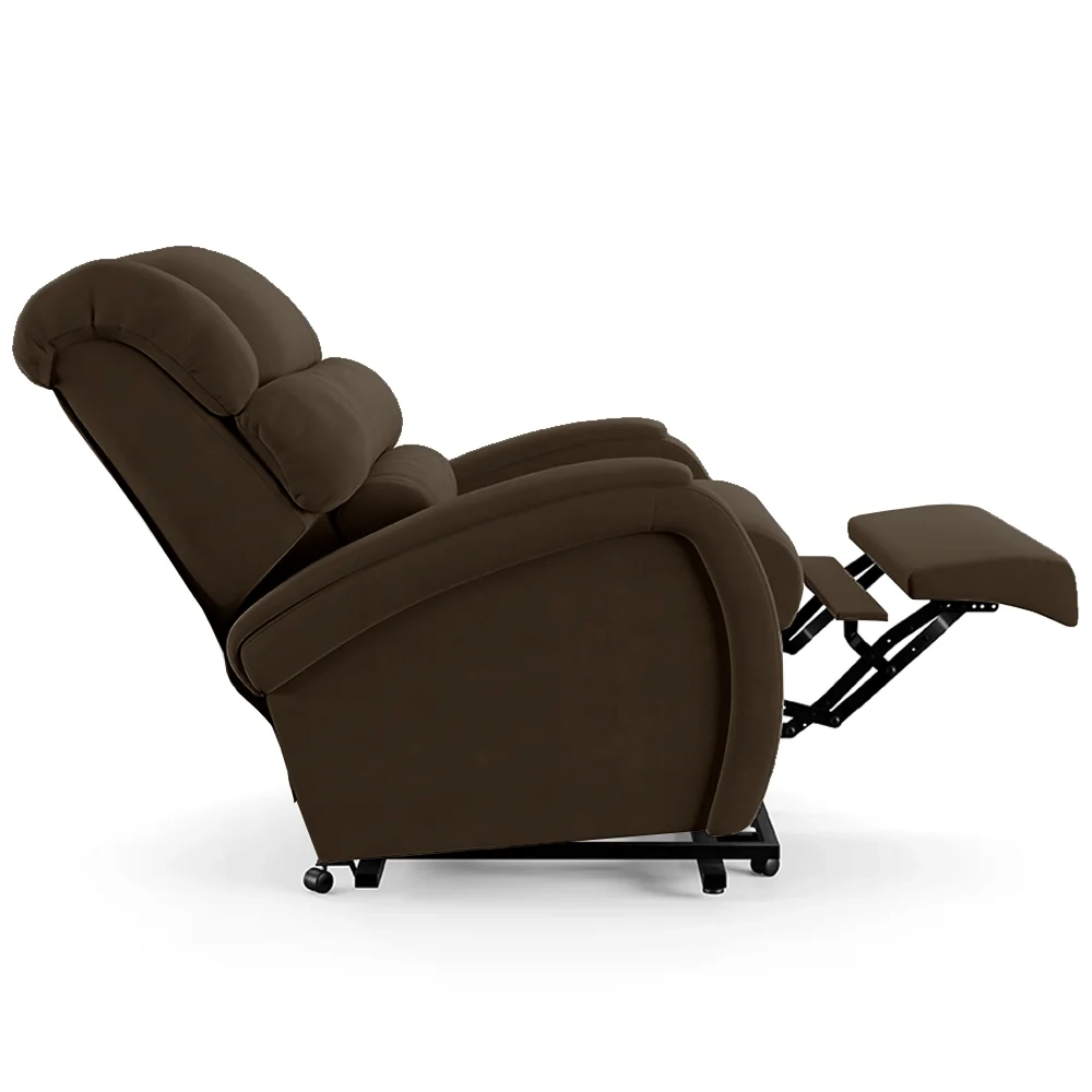 Poltrona do Papai Reclinável Kalie Elevação Lift Elétrico FH9 Veludo Marrom - Mpozenato