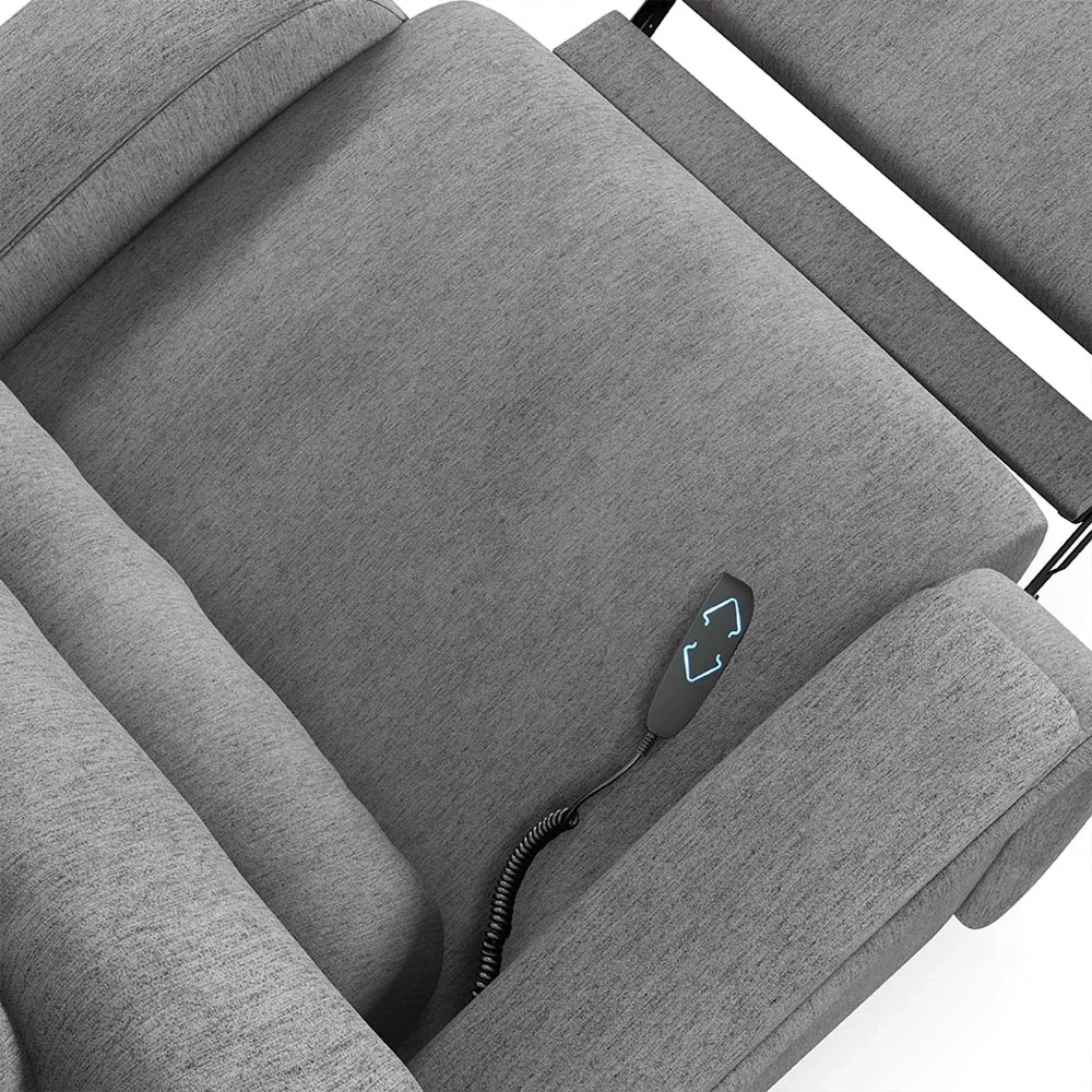 Poltrona do Papai Reclinável Kalie Elevação Lift Elétrico FH9 Linho Cinza - Mpozenato