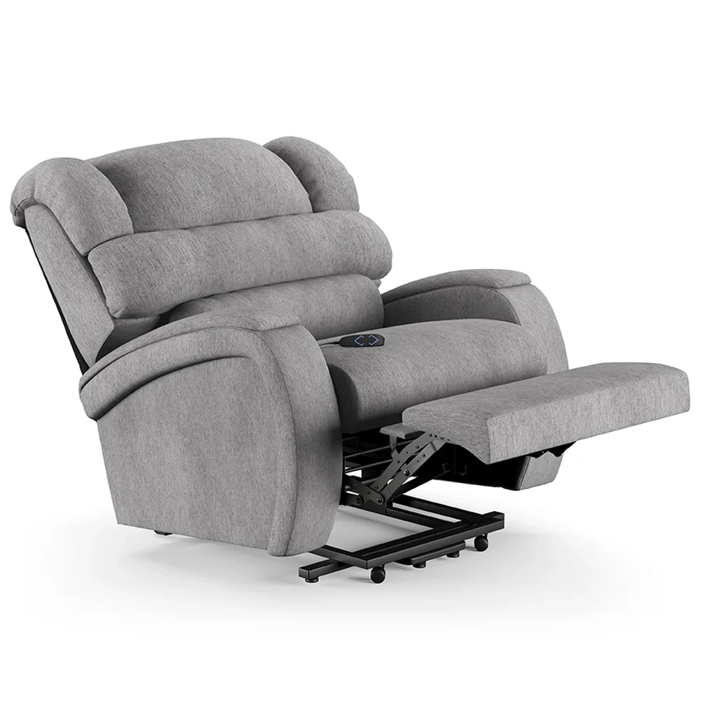 Poltrona do Papai Reclinável Kalie Elevação Lift Elétrico FH9 Linho Cinza - Mpozenato