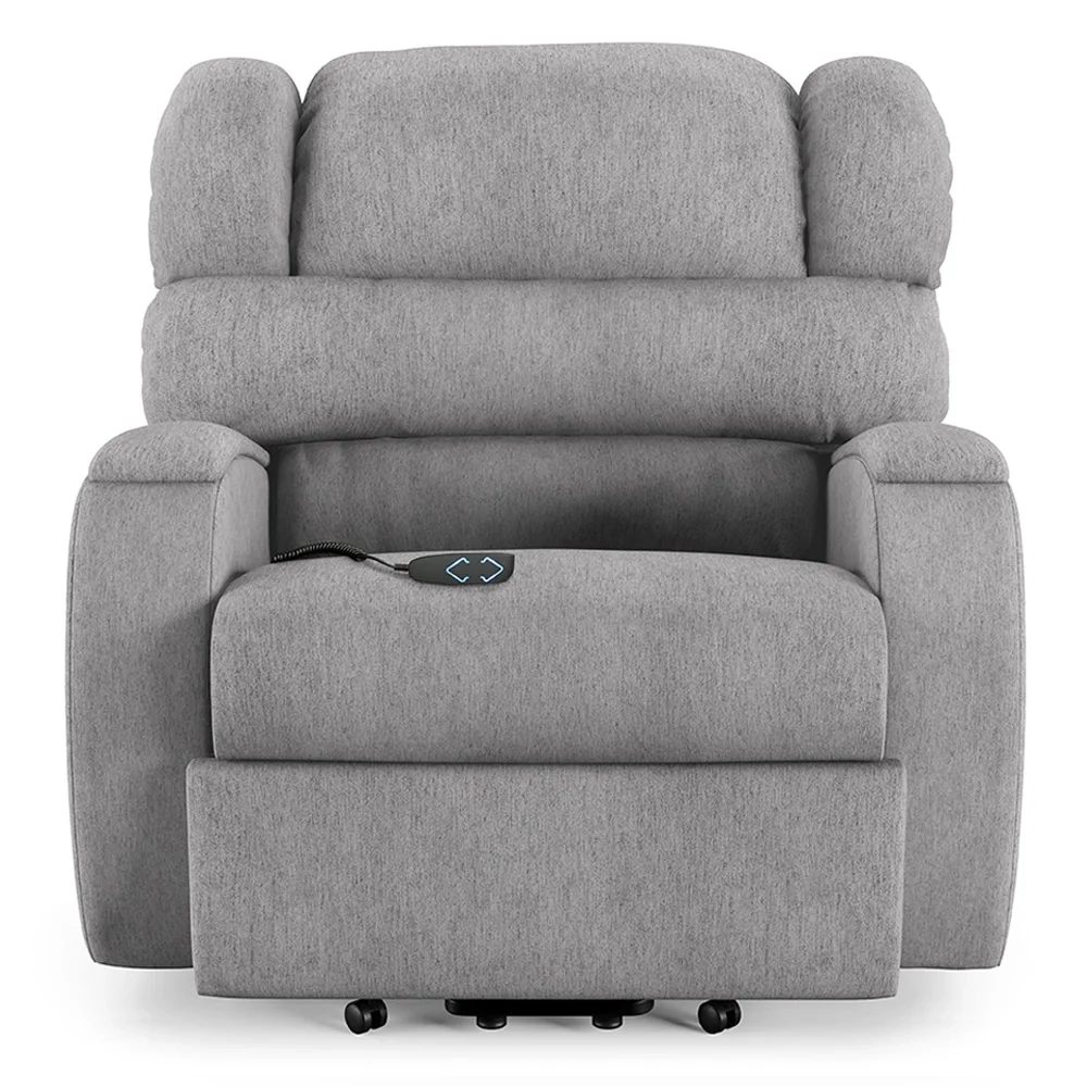 Poltrona do Papai Reclinável Kalie Elevação Lift Elétrico FH9 Linho Cinza - Mpozenato