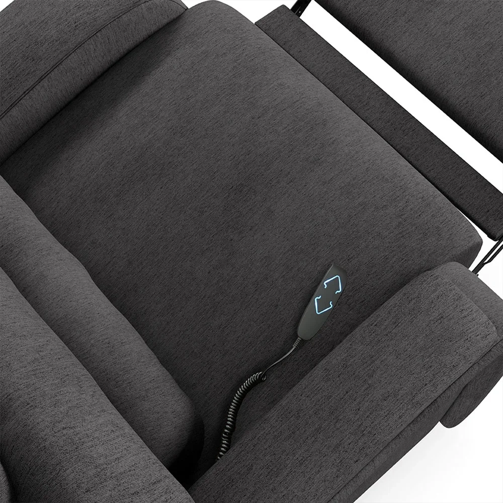 Poltrona do Papai Reclinável Kalie Elevação Lift Elétrico FH9 Linho Grafite - Mpozenato