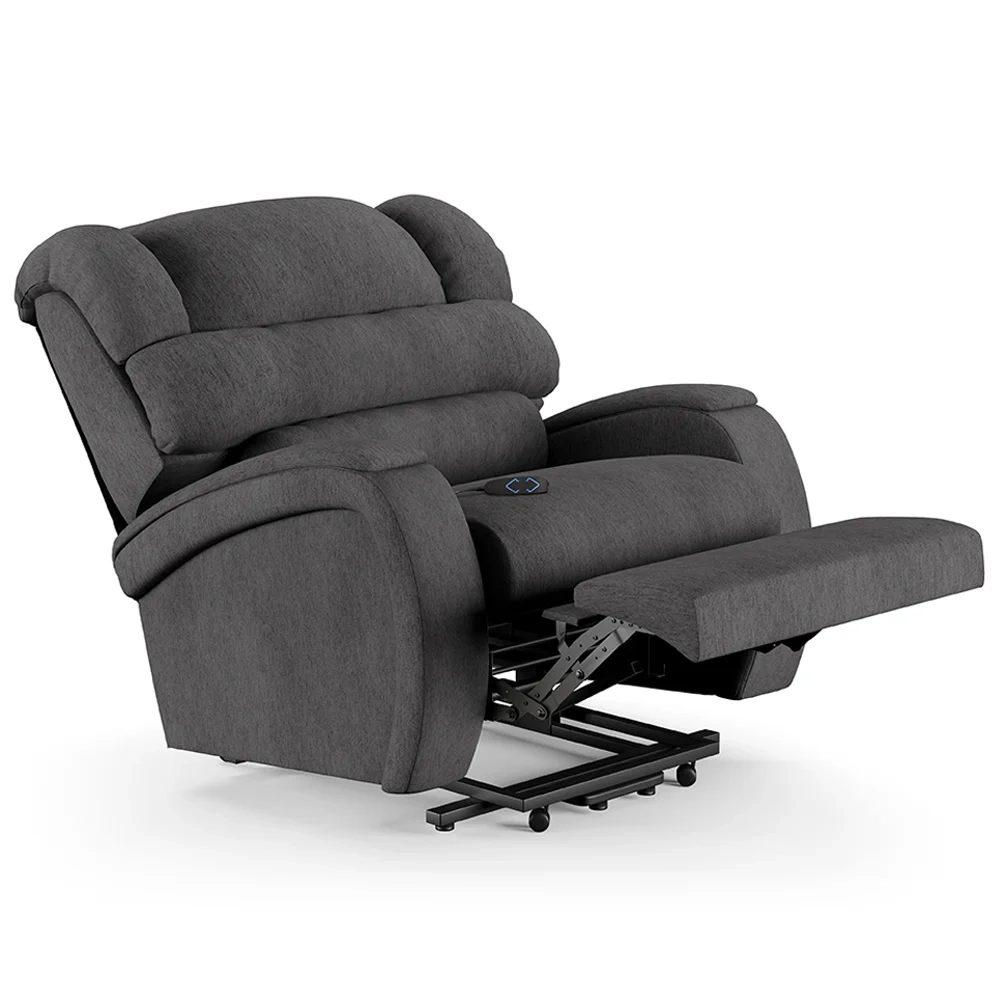 Poltrona do Papai Reclinável Kalie Elevação Lift Elétrico FH9 Linho Grafite - Mpozenato