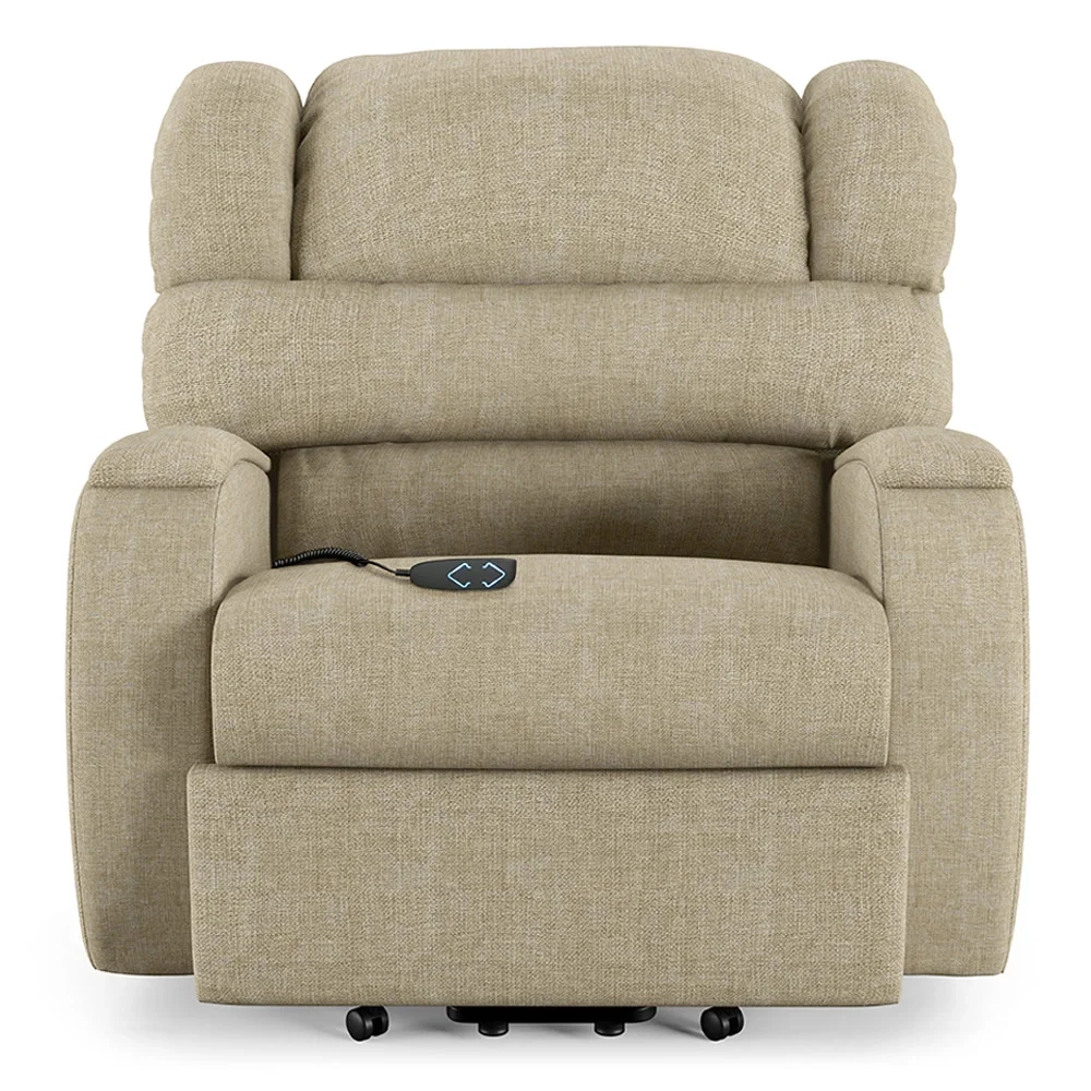 Poltrona do Papai Reclinável Kalie Elevação Lift Elétrico FH9 Linho Bege - Mpozenato