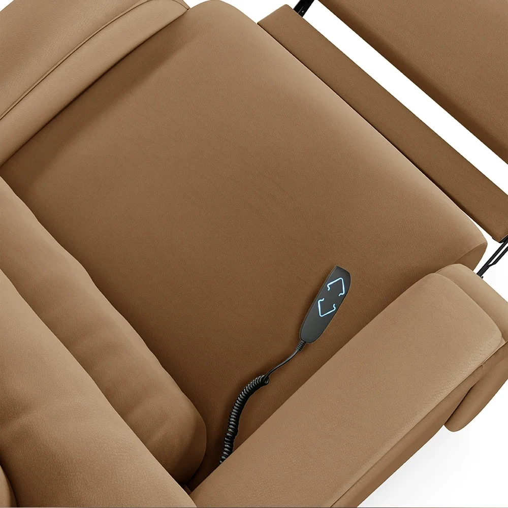 Poltrona do Papai Reclinável Kalie Elevação Lift Elétrico FH9 PU Caramelo - Mpozenato