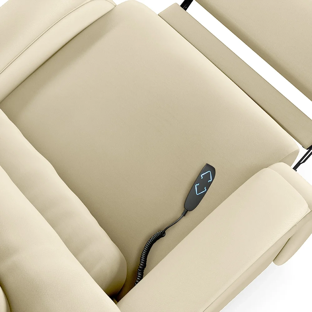 Poltrona do Papai Reclinável Kalie Elevação Lift Elétrico FH9 PU Bege - Mpozenato