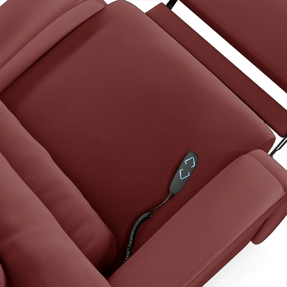 Poltrona do Papai Reclinável Kalie Elevação Lift Elétrico FH9 PU Vermelho - Mpozenato