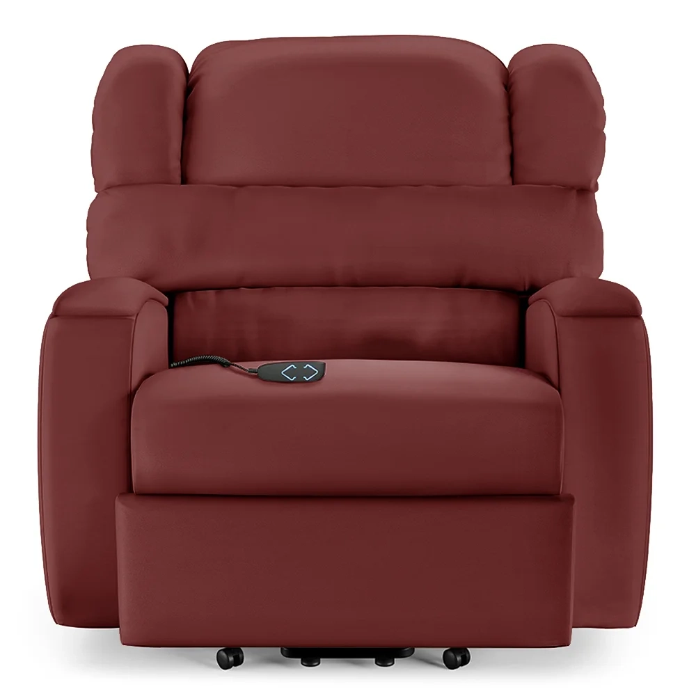 Poltrona do Papai Reclinável Kalie Elevação Lift Elétrico FH9 PU Vermelho - Mpozenato