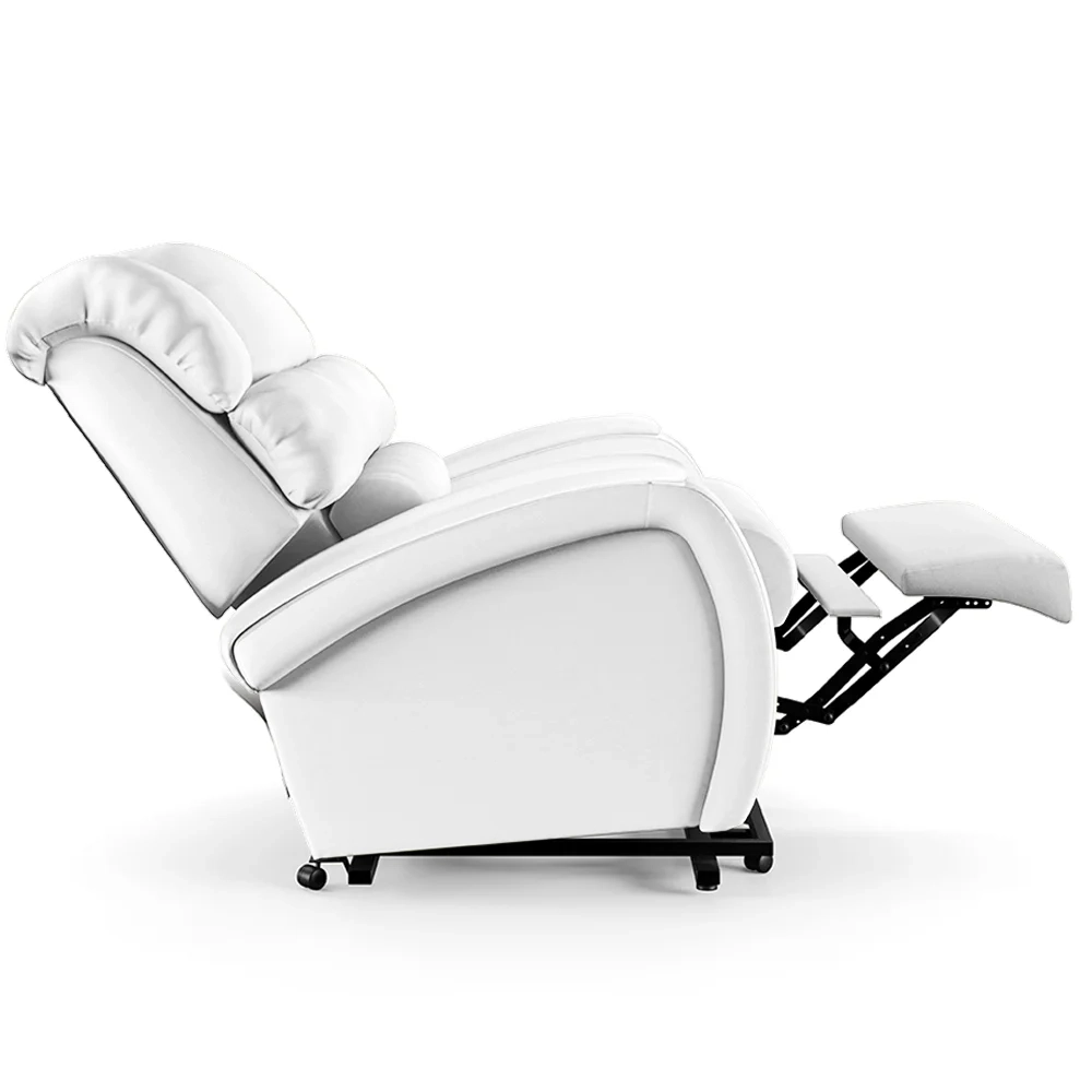 Poltrona do Papai Reclinável Kalie Elevação Lift Elétrico FH9 PU Branco - Mpozenato