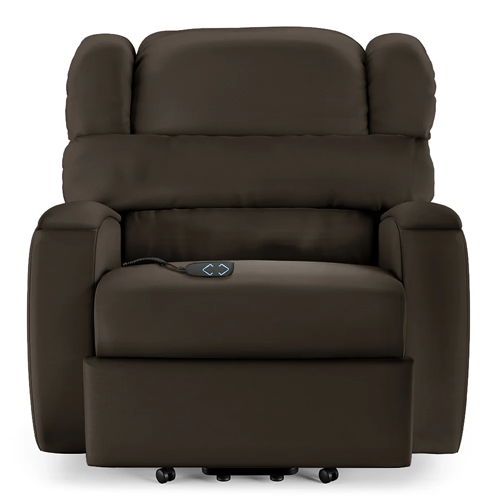 Poltrona do Papai Reclinável Kalie Elevação Lift Elétrico FH9 PU Marrom - Mpozenato