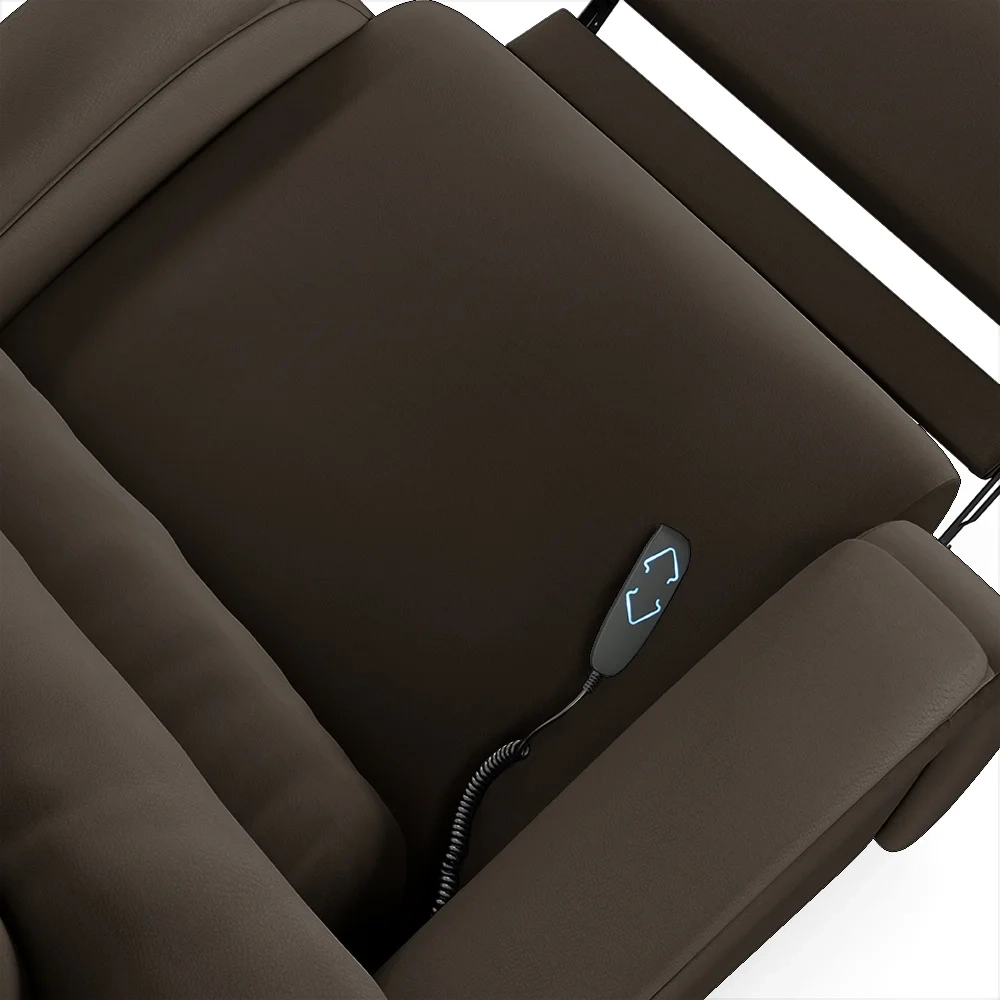 Poltrona do Papai Reclinável Kalie Elevação Lift Elétrico FH9 PU Marrom - Mpozenato