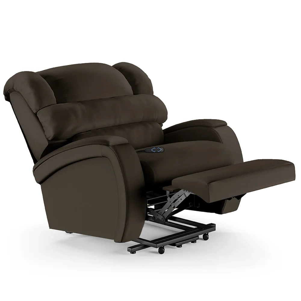 Poltrona do Papai Reclinável Kalie Elevação Lift Elétrico FH9 PU Marrom - Mpozenato