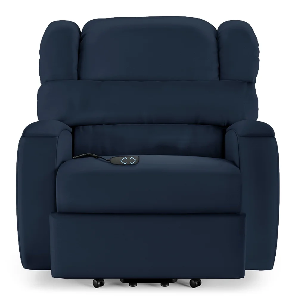 Poltrona do Papai Reclinável Kalie Elevação Lift Elétrico FH9 PU Azul - Mpozenato