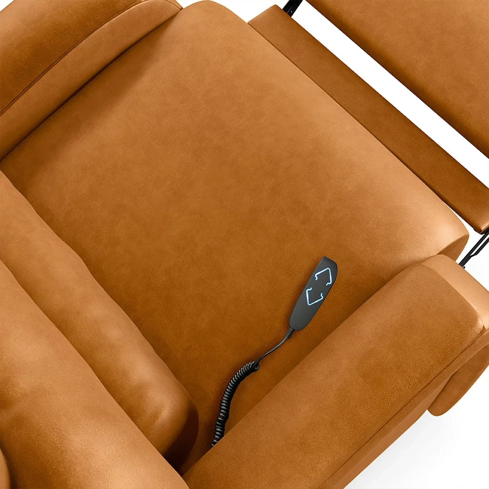 Poltrona do Papai Reclinável Kalie Elevação Lift Elétrico FH9 PU Whisky - Mpozenato