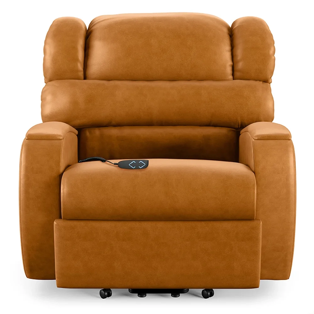 Poltrona do Papai Reclinável Kalie Elevação Lift Elétrico FH9 PU Whisky - Mpozenato