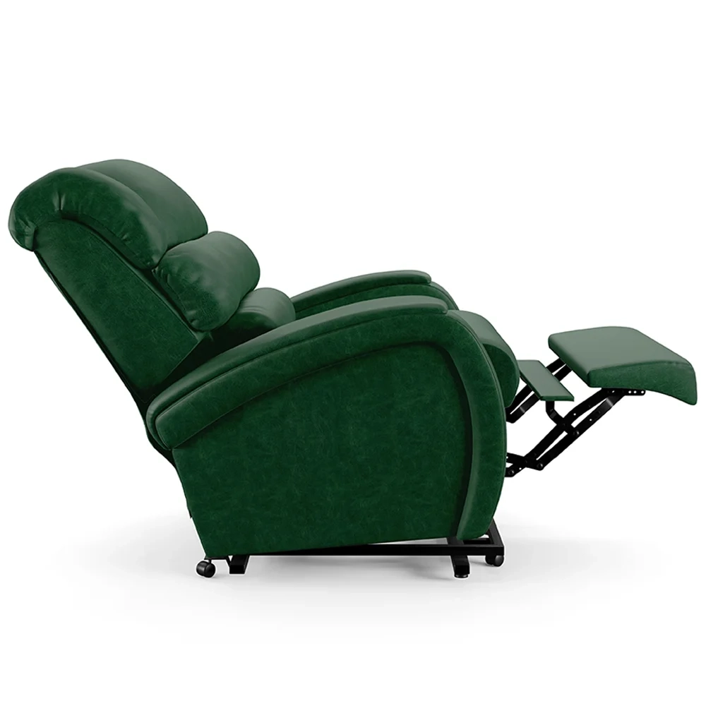 Poltrona do Papai Reclinável Kalie Elevação Lift Elétrico FH9 PU Verde Musgo - Mpozenato