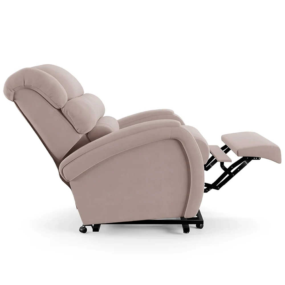 Poltrona do Papai Reclinável Kalie Elevação Lift Elétrico FH9 Veludo Rosê - Mpozenato