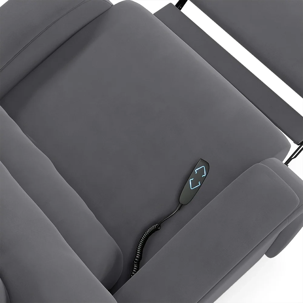 Poltrona do Papai Reclinável Kalie Elevação Lift Elétrico FH9 Veludo Cinza - Mpozenato