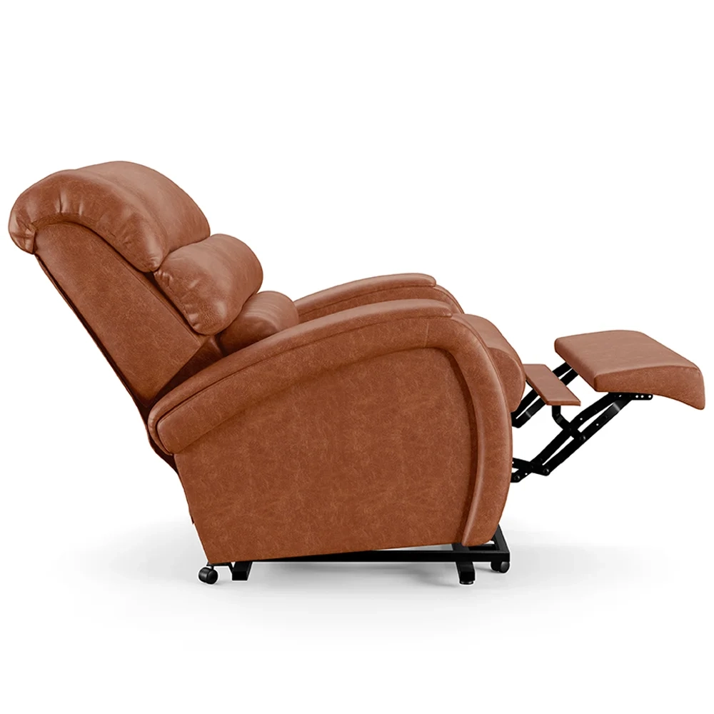 Poltrona do Papai Reclinável Kalie Elevação Lift Elétrico FH9 PU Caramelo Brilho - Mpozenato