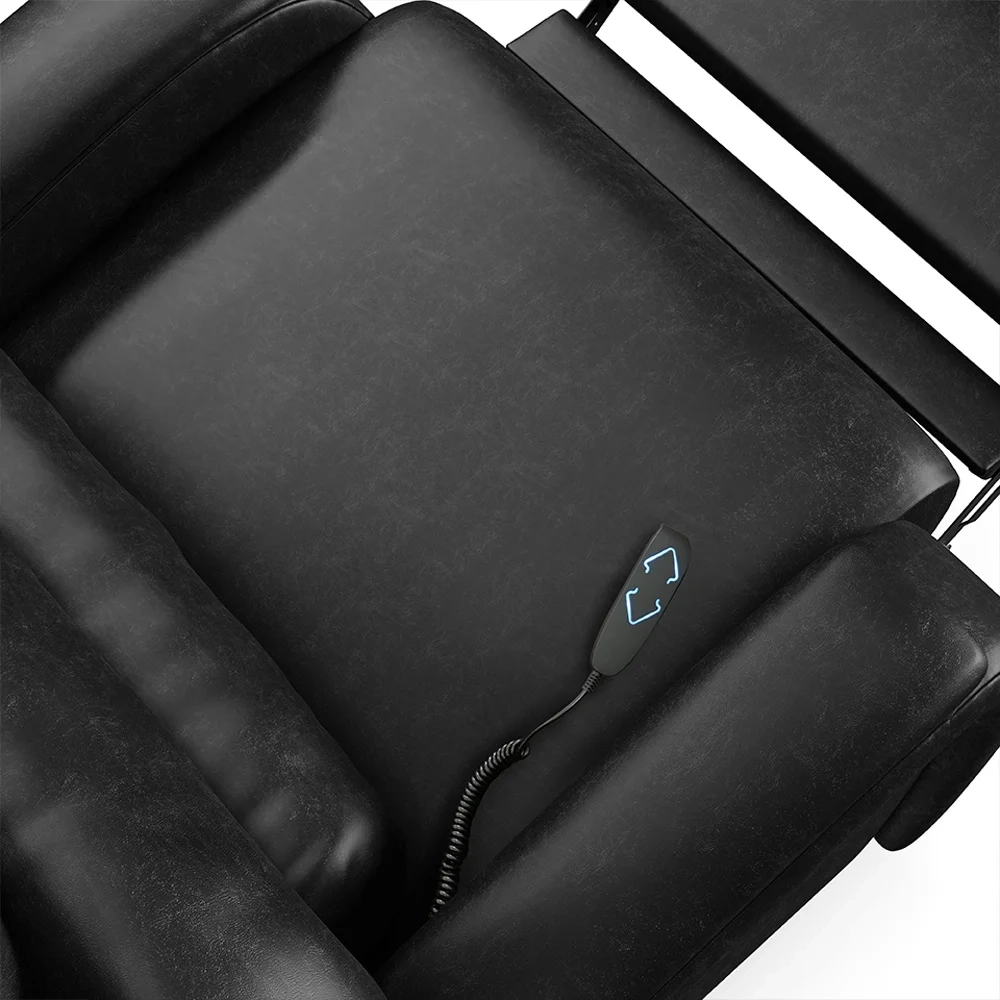 Poltrona do Papai Reclinável Kalie Elevação Lift Elétrico FH9 PU Preto Brilho - Mpozenato