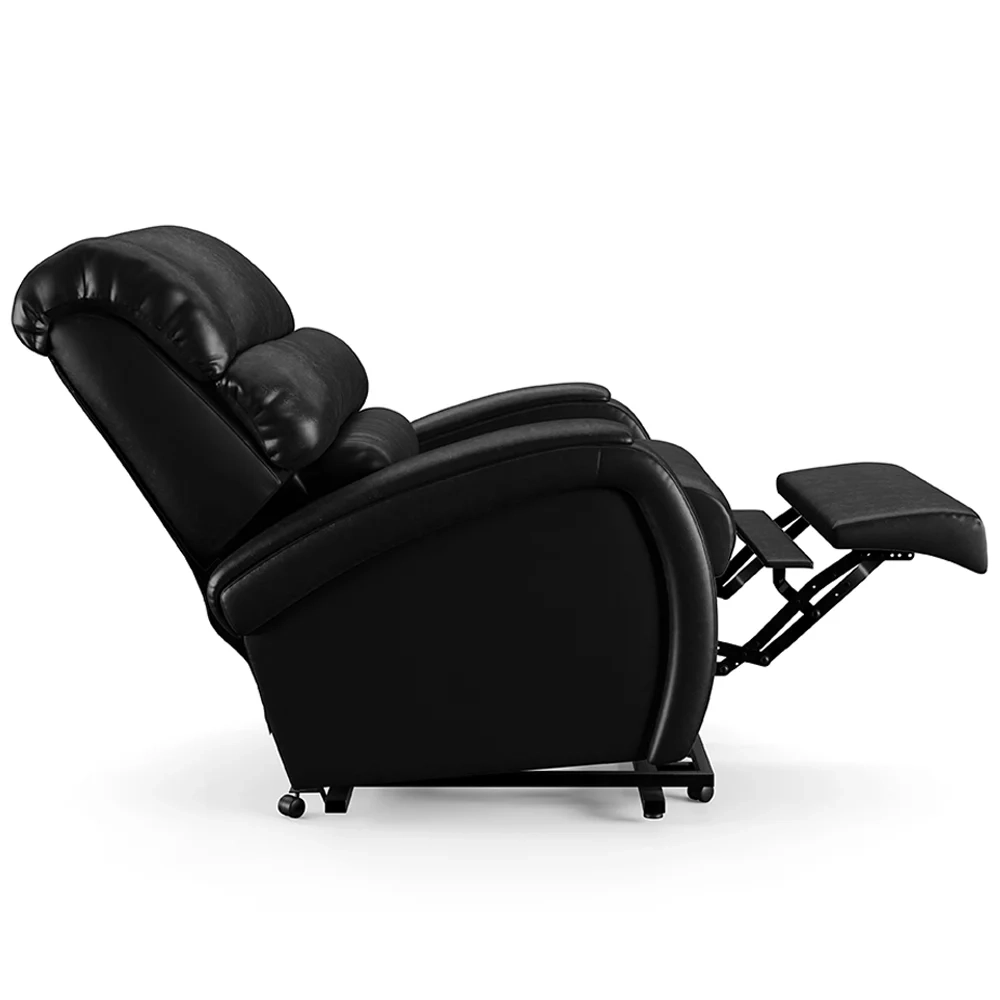 Poltrona do Papai Reclinável Kalie Elevação Lift Elétrico FH9 PU Preto Brilho - Mpozenato