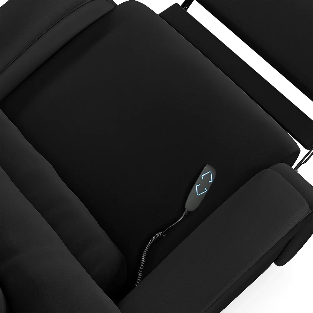 Poltrona do Papai Reclinável Kalie Elevação Lift Elétrico FH9 PU Preto - Mpozenato