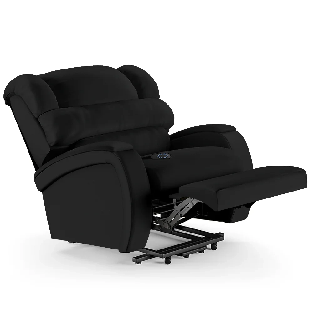 Poltrona do Papai Reclinável Kalie Elevação Lift Elétrico FH9 PU Preto - Mpozenato