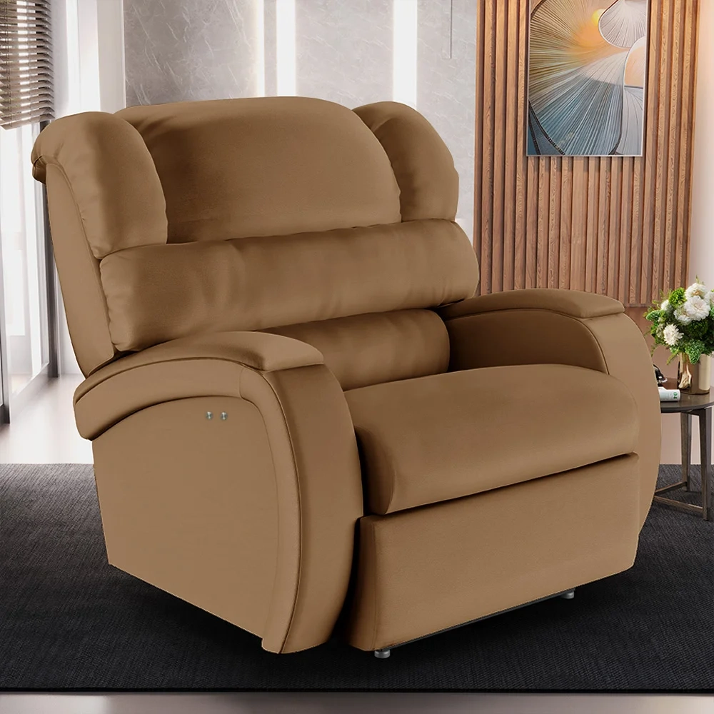 Poltrona do Papai Reclinável Kalie Power Touch FH9 PU Caramelo - Mpozenato