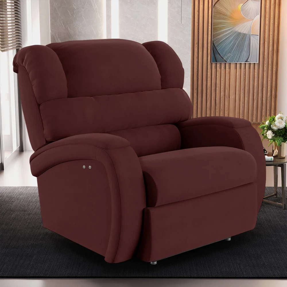 Poltrona do Papai Reclinável Kalie Power Touch FH9 Veludo Vinho - Mpozenato
