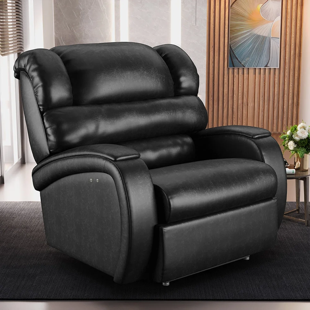 Poltrona do Papai Reclinável Kalie Power Touch FH9 PU Preto Brilho - Mpozenato