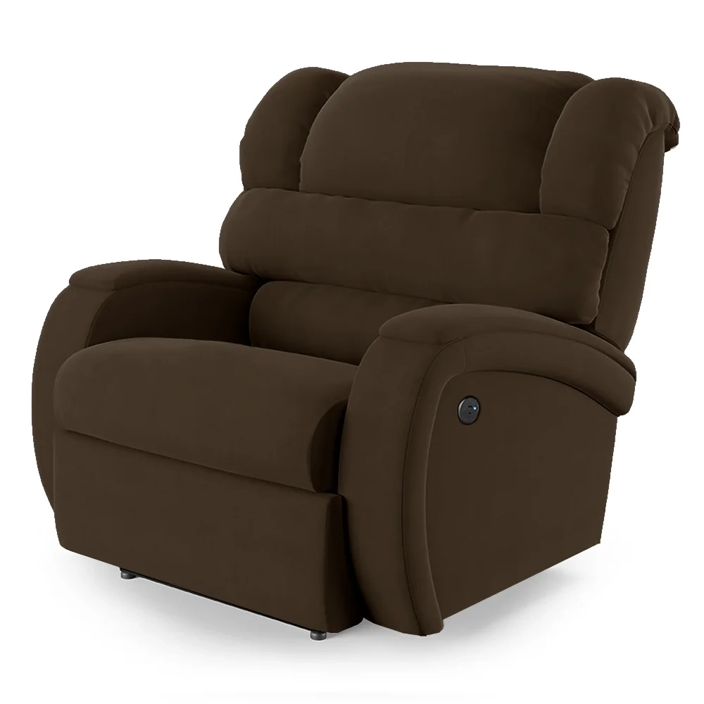 Poltrona do Papai Reclinável Kalie Power Touch USB FH9 Veludo Marrom - Mpozenato