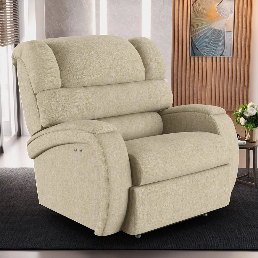 Poltrona do Papai Reclinável Kalie Power Touch USB FH9 Linho Bege - Mpozenato