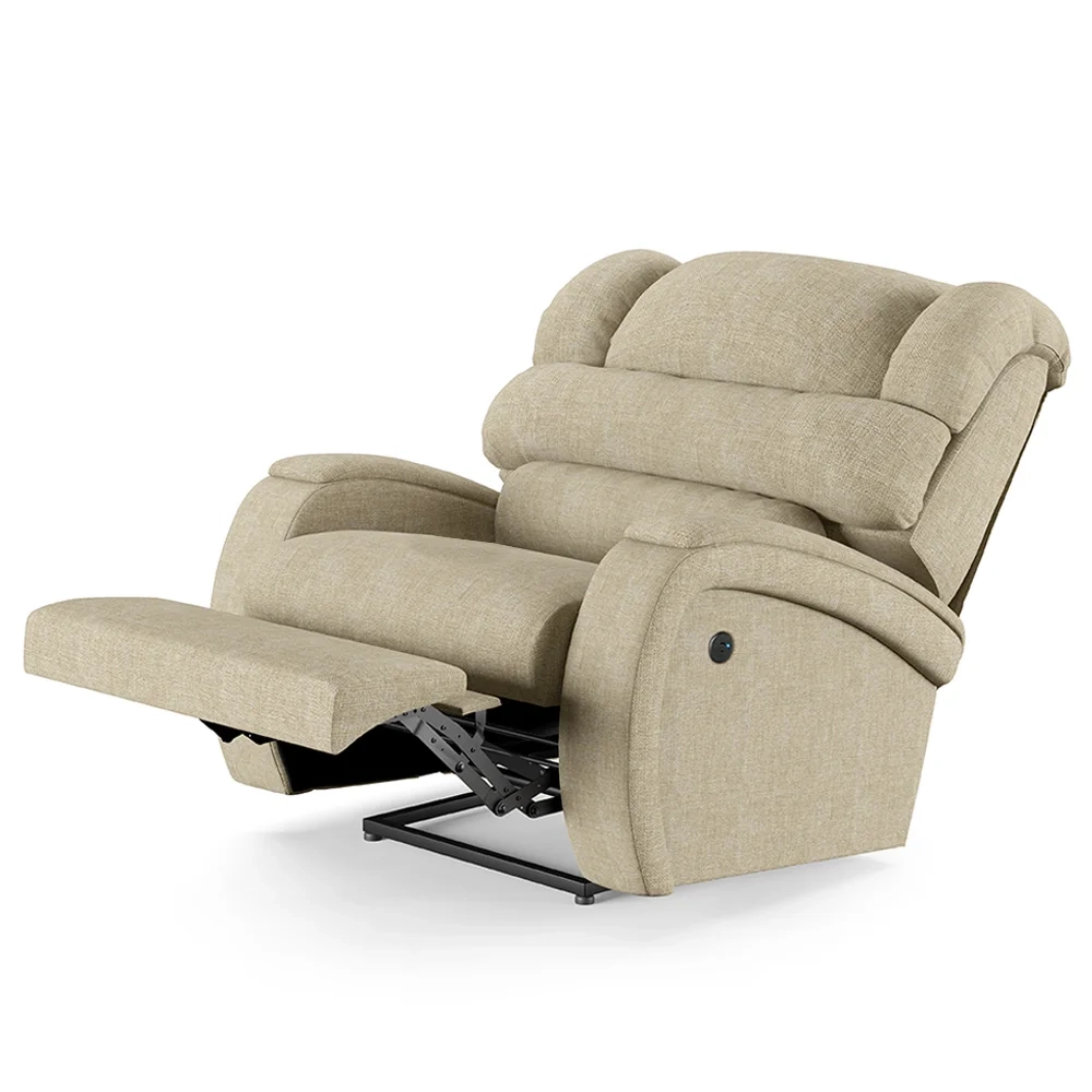 Poltrona do Papai Reclinável Kalie Power Touch USB FH9 Linho Bege - Mpozenato