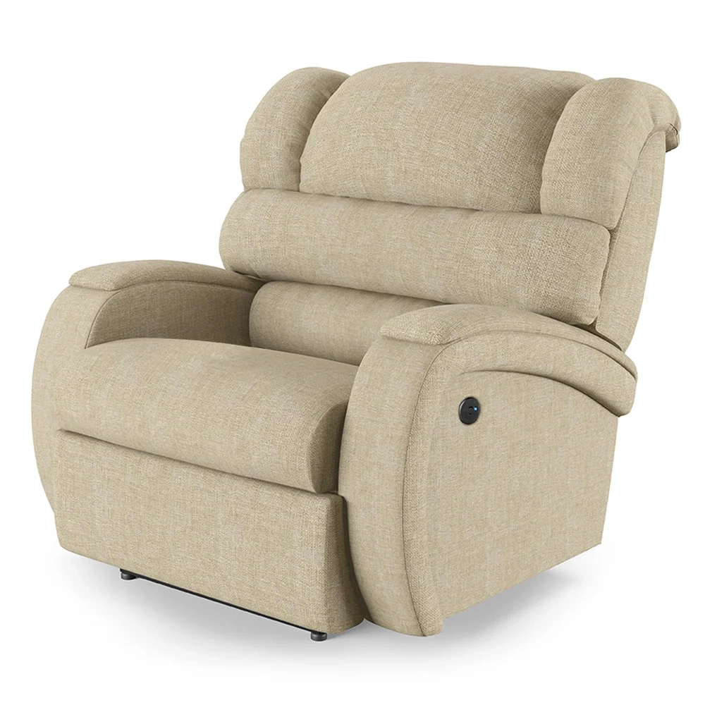 Poltrona do Papai Reclinável Kalie Power Touch USB FH9 Linho Bege - Mpozenato