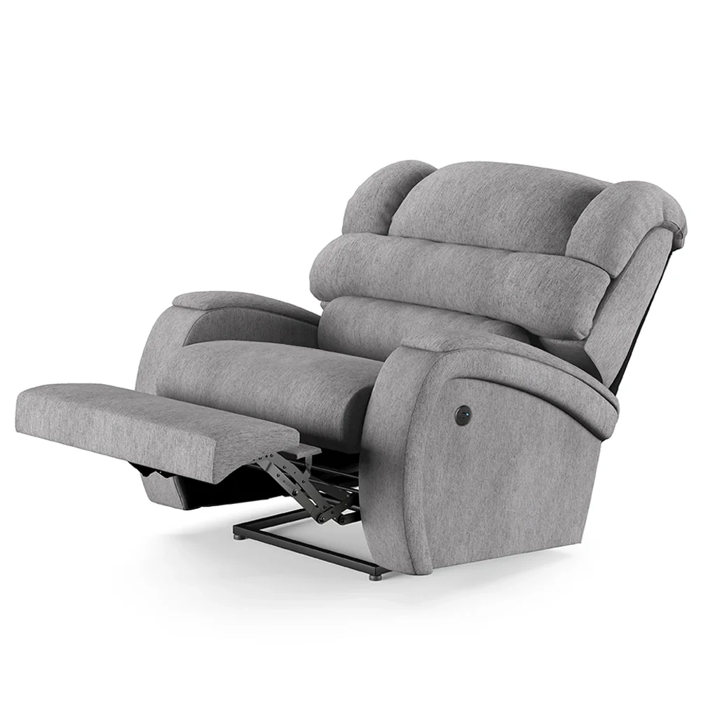 Poltrona do Papai Reclinável Kalie Power Touch USB FH9 Linho Cinza - Mpozenato