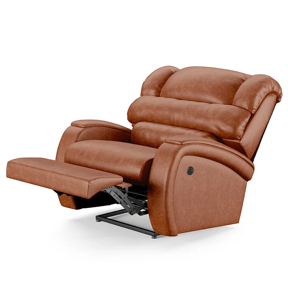 Poltrona do Papai Reclinável Kalie Power Touch USB FH9 PU Caramelo Brilho - Mpozenato