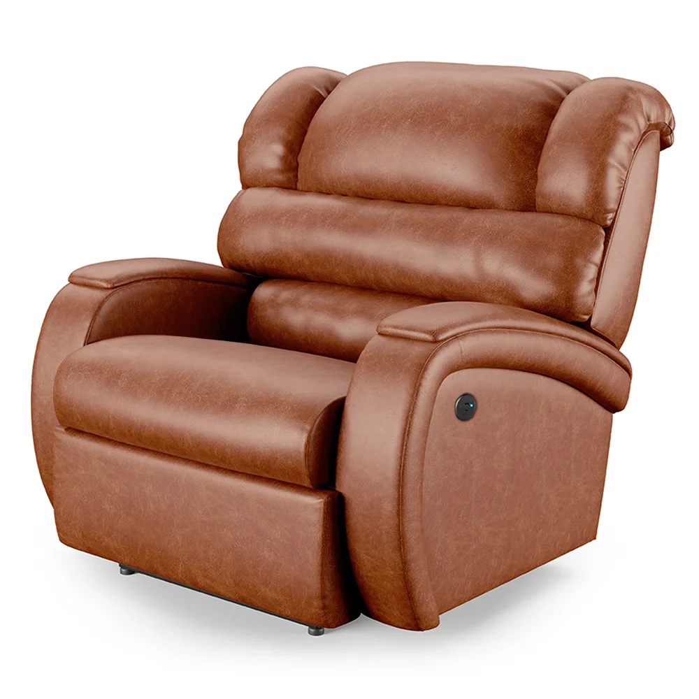 Poltrona do Papai Reclinável Kalie Power Touch USB FH9 PU Caramelo Brilho - Mpozenato