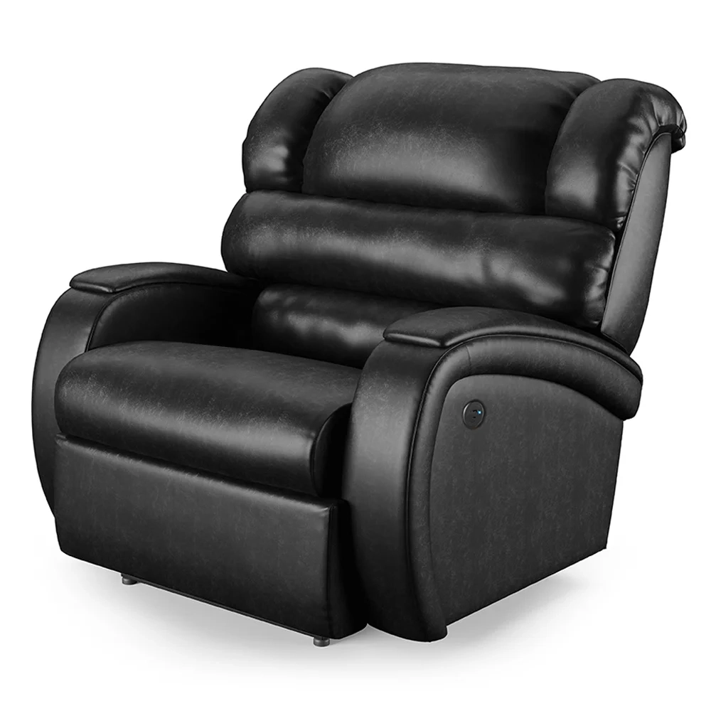 Poltrona do Papai Reclinável Kalie Power Touch USB FH9 PU Preto Brilho - Mpozenato