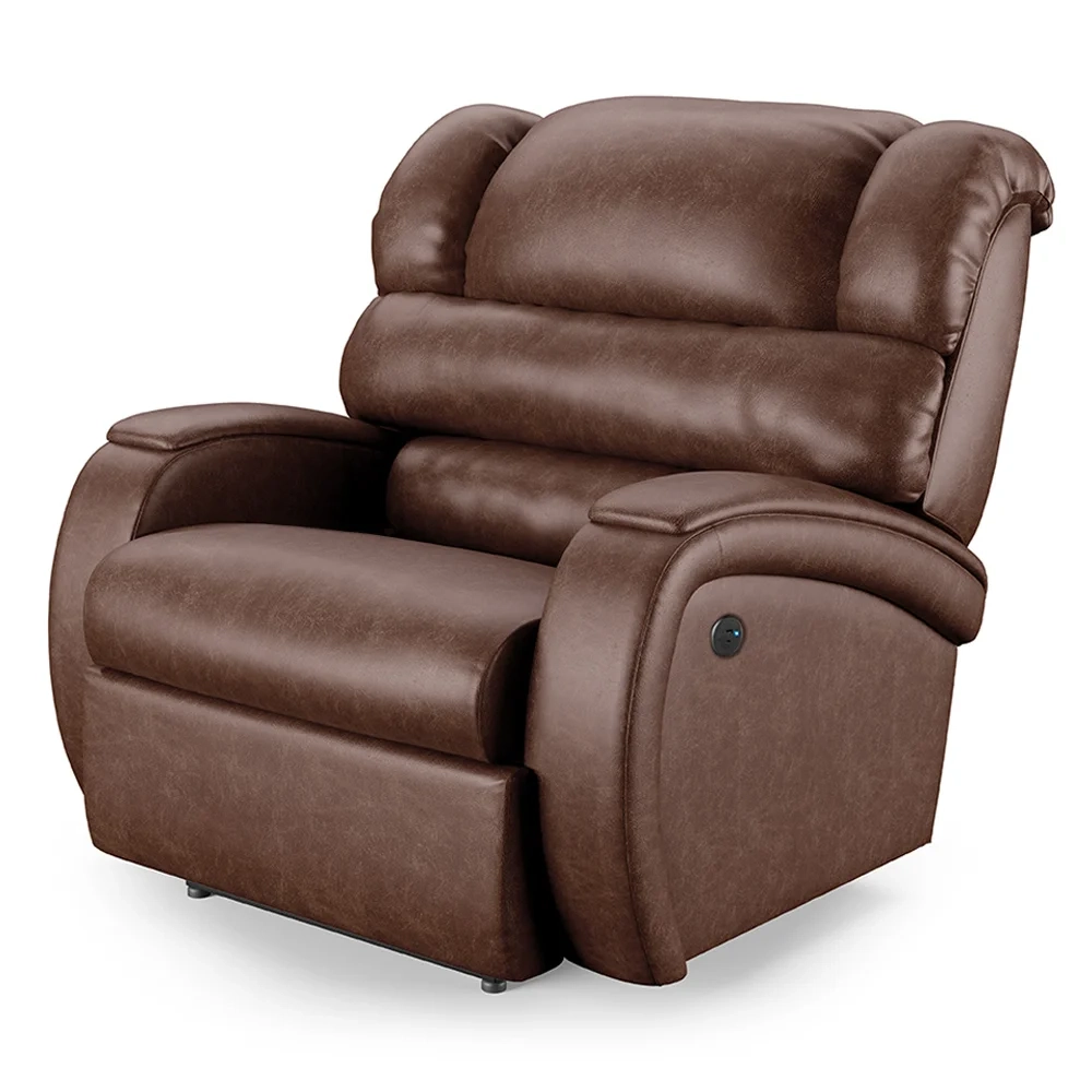 Poltrona do Papai Reclinável Kalie Power Touch USB FH9 PU Marrom Brilho - Mpozenato