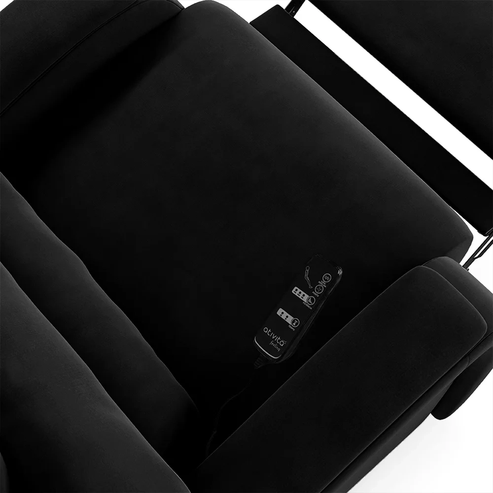 Poltrona do Papai Reclinável Kalie Power Touch Massagem FH9 Veludo Preto - Mpozenato