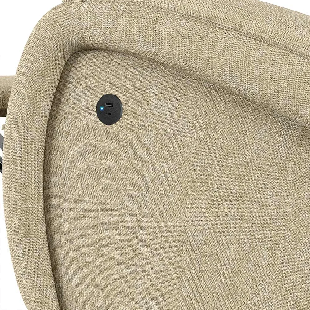 Poltrona do Papai Reclinável Kalie Power Touch Massagem FH9 Linho Bege - Mpozenato