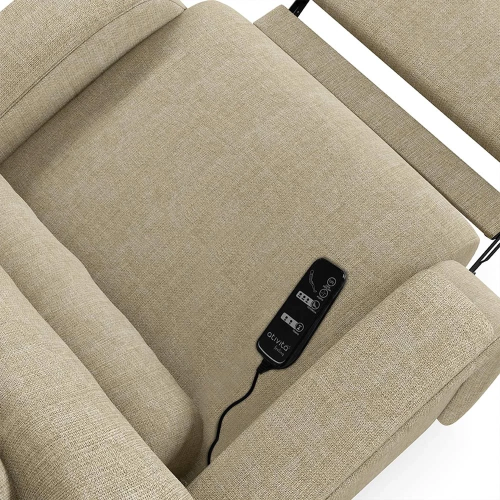 Poltrona do Papai Reclinável Kalie Power Touch Massagem FH9 Linho Bege - Mpozenato
