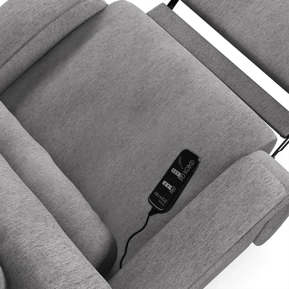 Poltrona do Papai Reclinável Kalie Power Touch Massagem FH9 Linho Cinza - Mpozenato