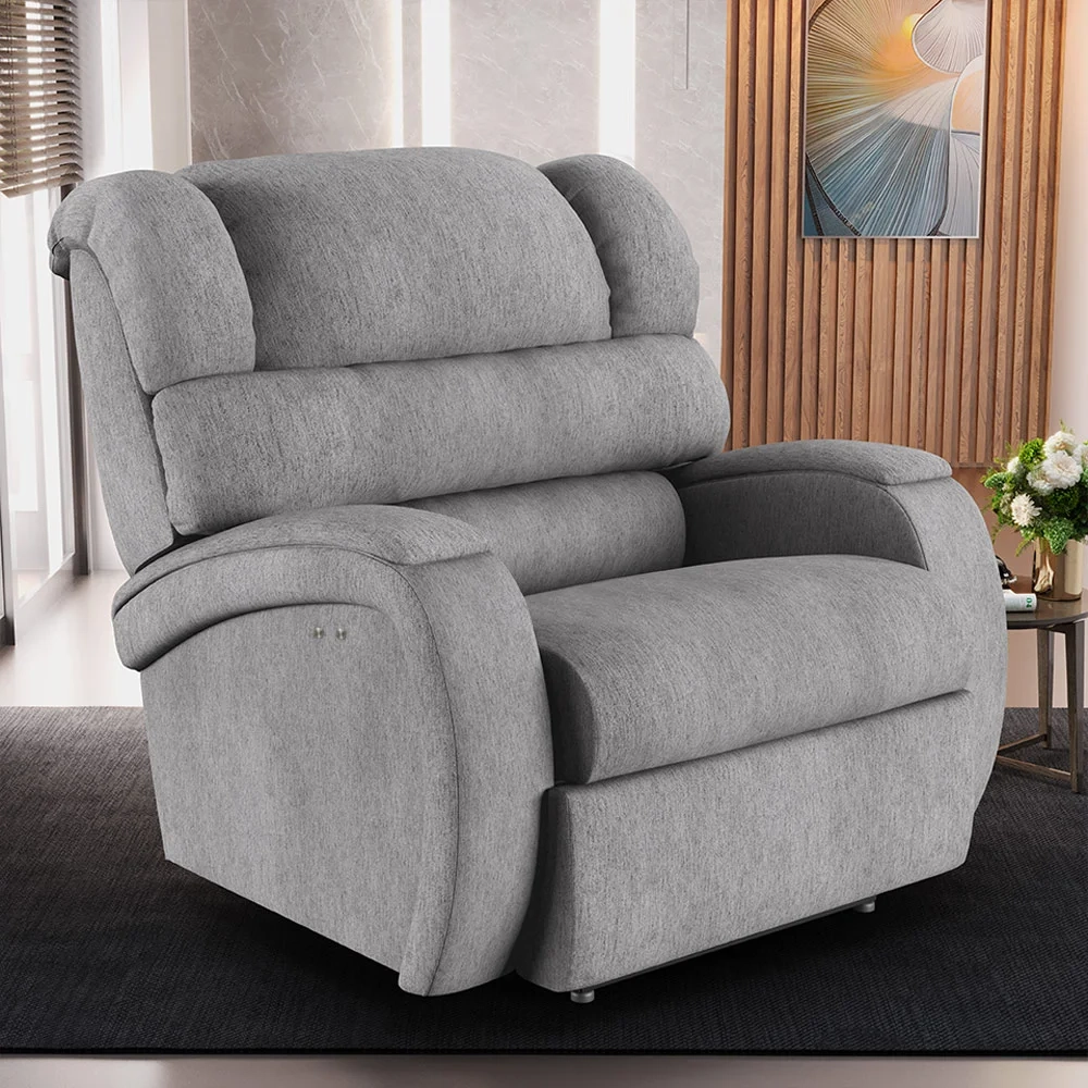 Poltrona do Papai Reclinável Kalie Power Touch Massagem FH9 Linho Cinza - Mpozenato