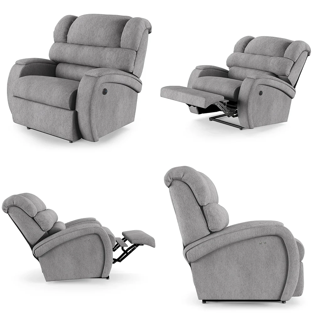 Poltrona do Papai Reclinável Kalie Power Touch Massagem FH9 Linho Cinza - Mpozenato