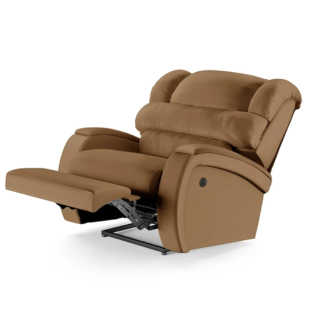 Poltrona do Papai Reclinável Kalie Power Touch USB FH9 PU Caramelo - Mpozenato